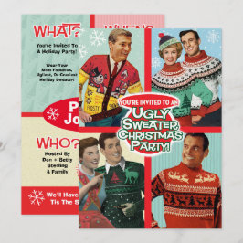 Retro Ugly Sweater Weihnachtsfeiertage Party Einla Einladung