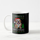 Retro Ugly Xmas Sweater Style Santa Bulldog Hund C Kaffeetasse (Links)