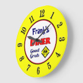Retro-Uhr für Diners zur individuellen Gestaltung Große Wanduhr (Winkel)