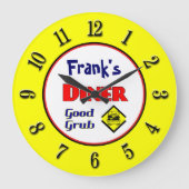 Retro-Uhr für Diners zur individuellen Gestaltung Große Wanduhr (Vorderseite)