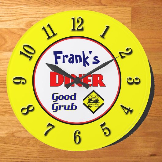 Retro-Uhr für Diners zur individuellen Gestaltung Große Wanduhr