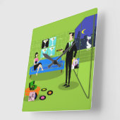 Retro-Uhr für städtische Mehrfamilienhäuser Quadratische Wanduhr (Winkel)