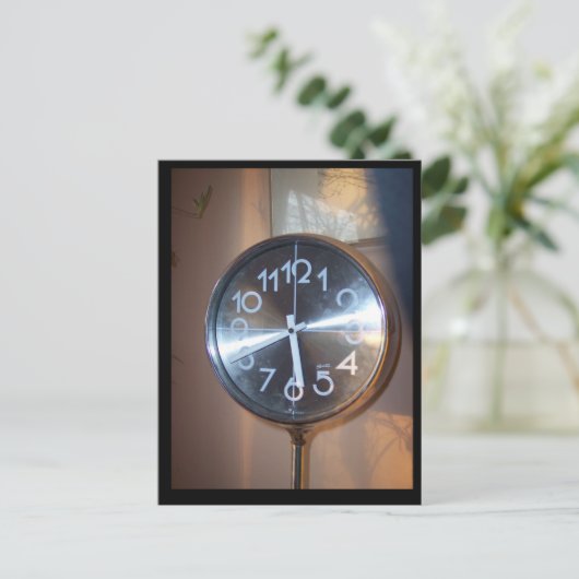 Retro Uhr Postkarte (Stehend Vorderseite)