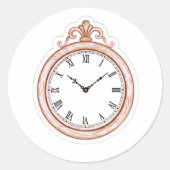 Retro-Uhr Runder Aufkleber (Vorderseite)