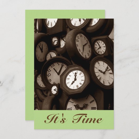 Retro Uhren Es ist Zeit Gr8 Erinnerung Ankündigung (Vorne/Hinten)