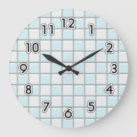 Retro-Uhren im Stil der Fünfzigerjahre Große Wanduhr (Vorderseite)