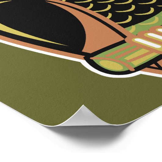 Retro-Uhusdesign Poster (Ecke)