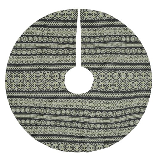 Retro ukrainisches Muster Polyester Weihnachtsbaumdecke (Vorderseite)