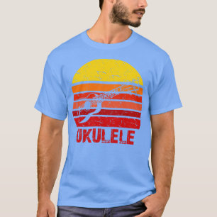 Retro Ukulele Sonnen Silhouette T-Shirt