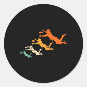 Retro-Ultimate-Frisbee-Spieler Vintage-Disc-Ultima Runder Aufkleber
