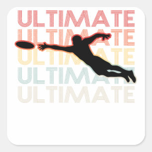Retro Ultimate Frisbee Sport Vintage Quadratischer Aufkleber