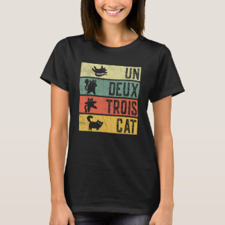 Retro Un Deux Trois Ca Kitty French Cat T-Shirt