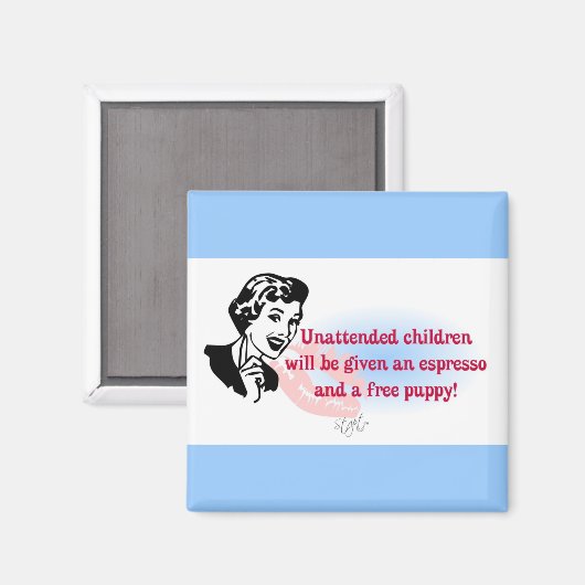 RETRO UNBEACHTETE KINDER MAGNET (Vorderseite/Rückseite)