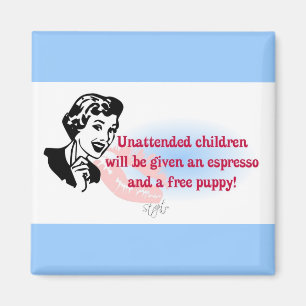 RETRO UNBEAUFSICHTIGTE KINDER MAGNET