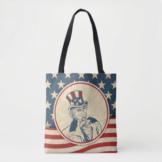 Retro Uncle Sam US Flagge Pattern Tasche (Vorderseite)