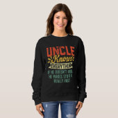 Retro Uncle weiß alles, was Männer Vatertag Sweatshirt (Vorne ganz)