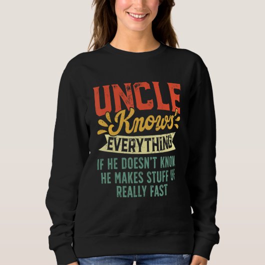 Retro Uncle weiß alles, was Männer Vatertag Sweatshirt (Vorderseite)