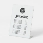 Retro und Boho | Dienstleistungspreisliste und Ihr Sockelschild (Vorderseite)