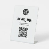 Retro und Boho | Scan Me QR Code Sockelschild (Vorderseite)