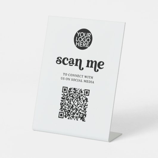 Retro und Boho | Scan Me QR Code Sockelschild (Vorderseite)
