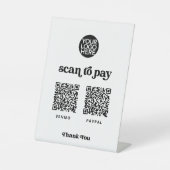 Retro und Boho | Zwei Möglichkeiten, Scannable QR Sockelschild (Vorderseite)