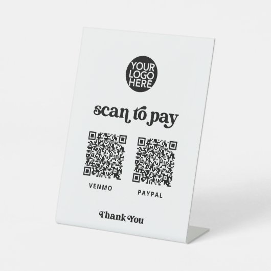 Retro und Boho | Zwei Möglichkeiten, Scannable QR Sockelschild (Vorderseite)