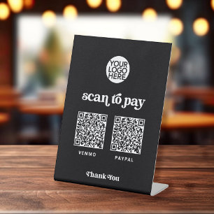 Retro und Boho   Zwei Möglichkeiten, Scannable QR  Sockelschild