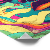 Retro und Groovy Abstrakt Art Poster (Ecke)