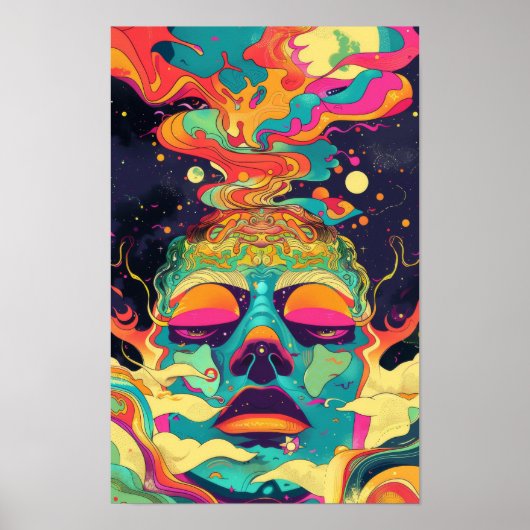 Retro und Groovy Abstrakt Art Poster (Vorne)