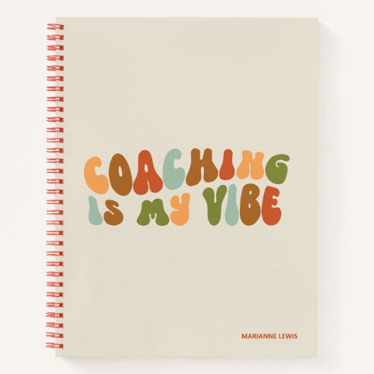 Retro und Groovy Coach ist mein Vibe, Coach Notizblock (Vorderseite)