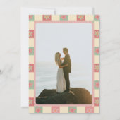 Retro und Groovy Floral 1970er Hochzeitseinladung Einladung (Rückseite)