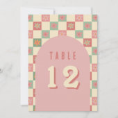 Retro und Groovy Vintage Hochzeiten Tischnummern (Vorderseite)