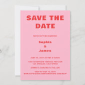 Retro- und kühne Typografie Termin vormerken Save The Date (Rückseite)