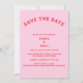 Retro- und kühne Typografie Termin vormerken Save The Date (Rückseite)