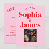 Retro- und kühne Typografie Termin vormerken Save The Date (Vorne/Hinten)