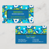 Retro und Spaß-Blau Visitenkarte (Vorne/Hinten)