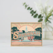 Retro und Vintag von Savannah, Georgien Postkarte (Stehend Vorderseite)