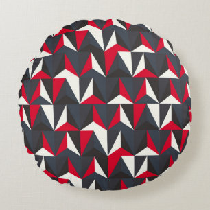 Retro und Vintager Stil mit geometrischer Form, kr Rundes Kissen