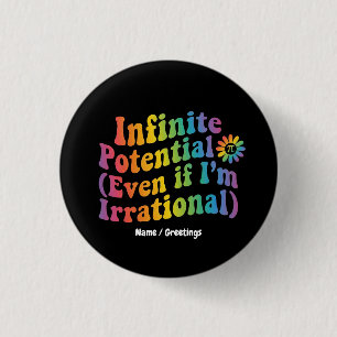 Retro Unendliches Potenzial Irrationaler Pi-Tag Ma Button
