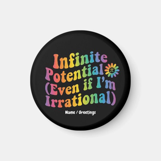 Retro Unendliches Potenzial Irrationaler Pi-Tag Ma Magnet (Vorne)