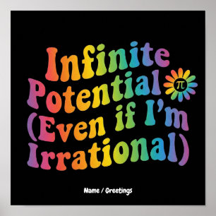 Retro Unendliches Potenzial Irrationaler Pi-Tag Ma Poster
