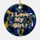 Retro Unendlichkeit I Liebe mein Mädchen Keramik Ornament (Vorne)