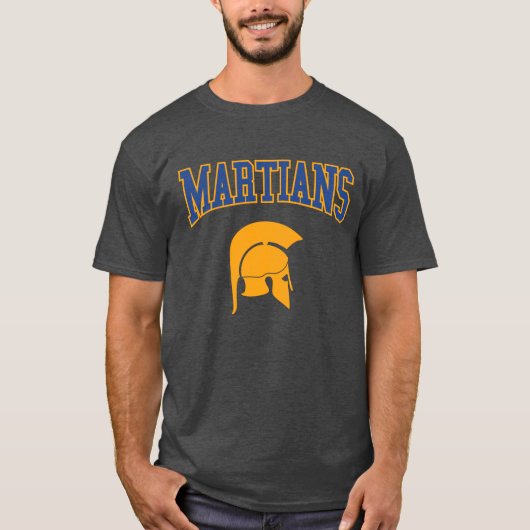 Retro Uni Blue Orange Martians Sport T-Shirt (Vorderseite)
