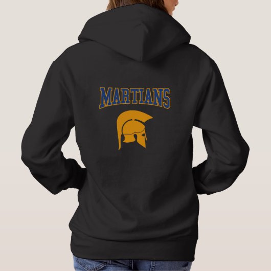Retro Uni Blue Orange Martians Varsity Sport Hoodie (Rückseite)