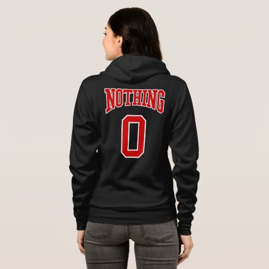 Retro Uni Red White Black Nothing Zero Sport Hoodie (Schwarz voll)