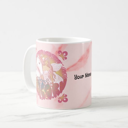 Retro Unicorn Kaffeetasse (Vorderseite Links)