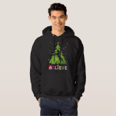Retro Unicorn Liebhaber glauben Weihnachtsmannmütz Hoodie (Vorne ganz)