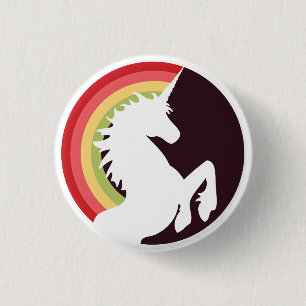 Retro Unicorn und Regenbogen-Taste der 80er Jahre Button