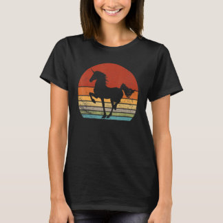 Retro Unicorn Vintages Einhorn Spirit Animal 60er T-Shirt