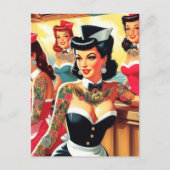 Retro Uniform Girls Postkarte (Vorderseite)